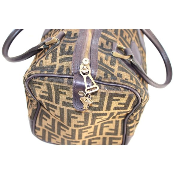 Fendi Zucca VERY RARE Vintage  Boston Bag Canvas with Leather Top Handles - Picture 3 of 12